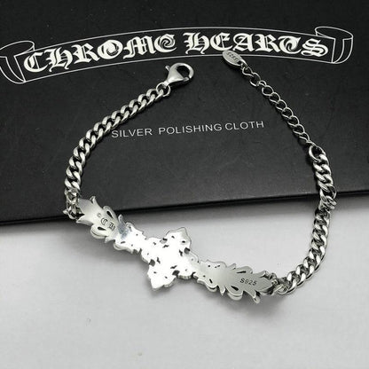 最安値に挑戦 クロムハーツ CHROME HEARTS925スターリングシルバーパーソナリティクロスブレスレットファッションヴィンテージシル