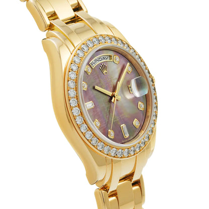 ロレックス デイデイト パールマスター 18948 ブラックシェル/ダイヤモンド メンズ 時計