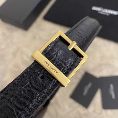 LE 5 7 クロコダイル型押しシャイニーレザー製ホーボーバッグ