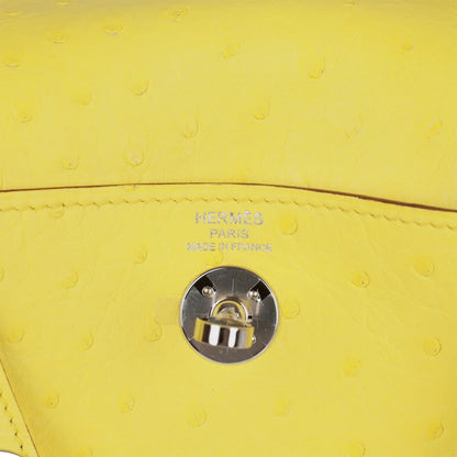 エルメス ミニ リンディ ジョーヌ シトロン オーストリッチ パラジウム金具