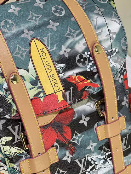 クリストファー MM ネイビーブルー モノグラム サーフィン キャンバス – LW163