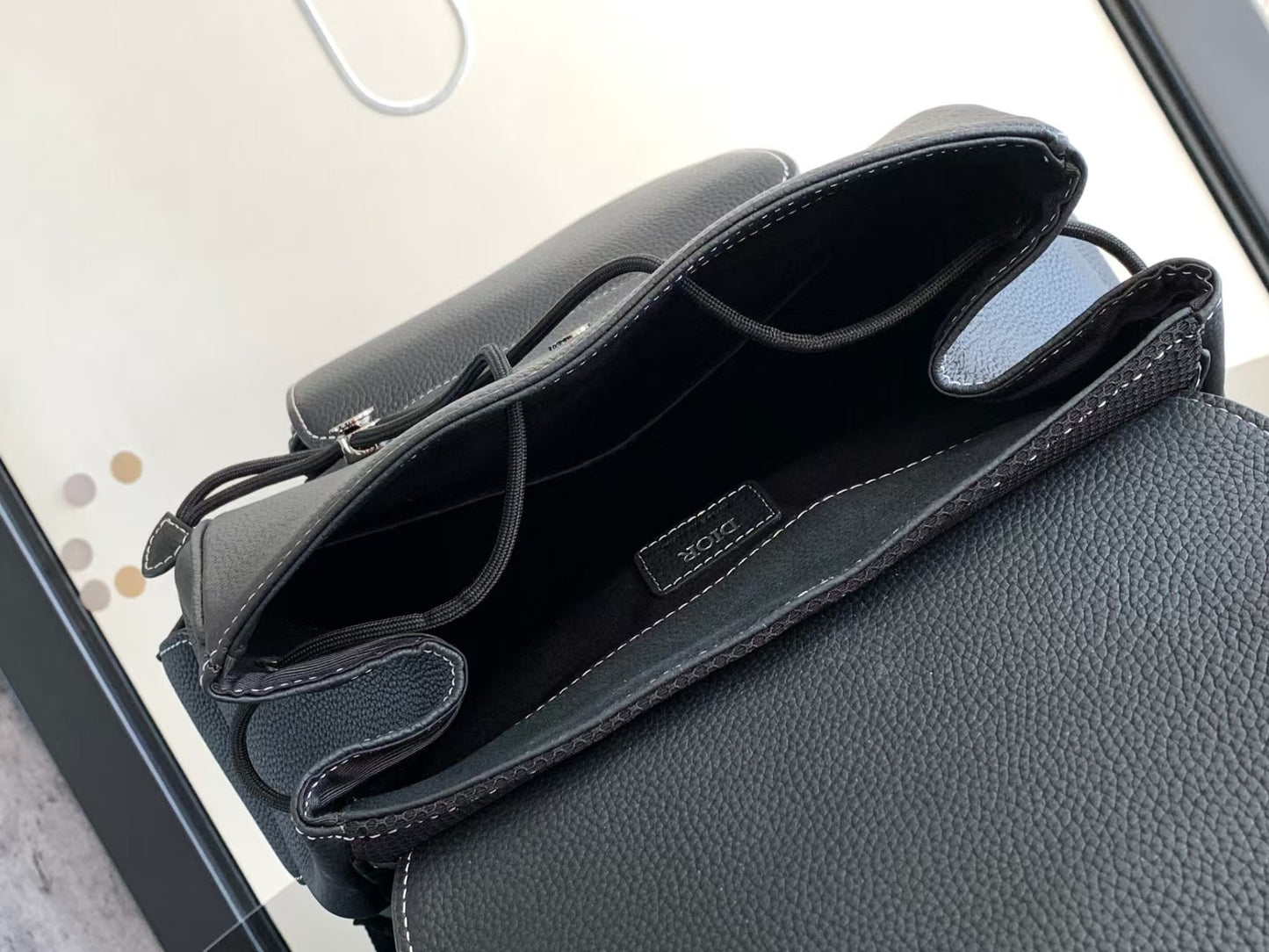 サドル バックパック ブラック ディオール オブリーク ジャカード＆グレインカーフスキン