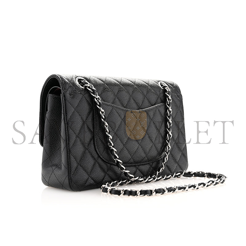 シャネル キャビア キルティング ミディアム ダブルフラップ 1629635 (25*15*6cm)