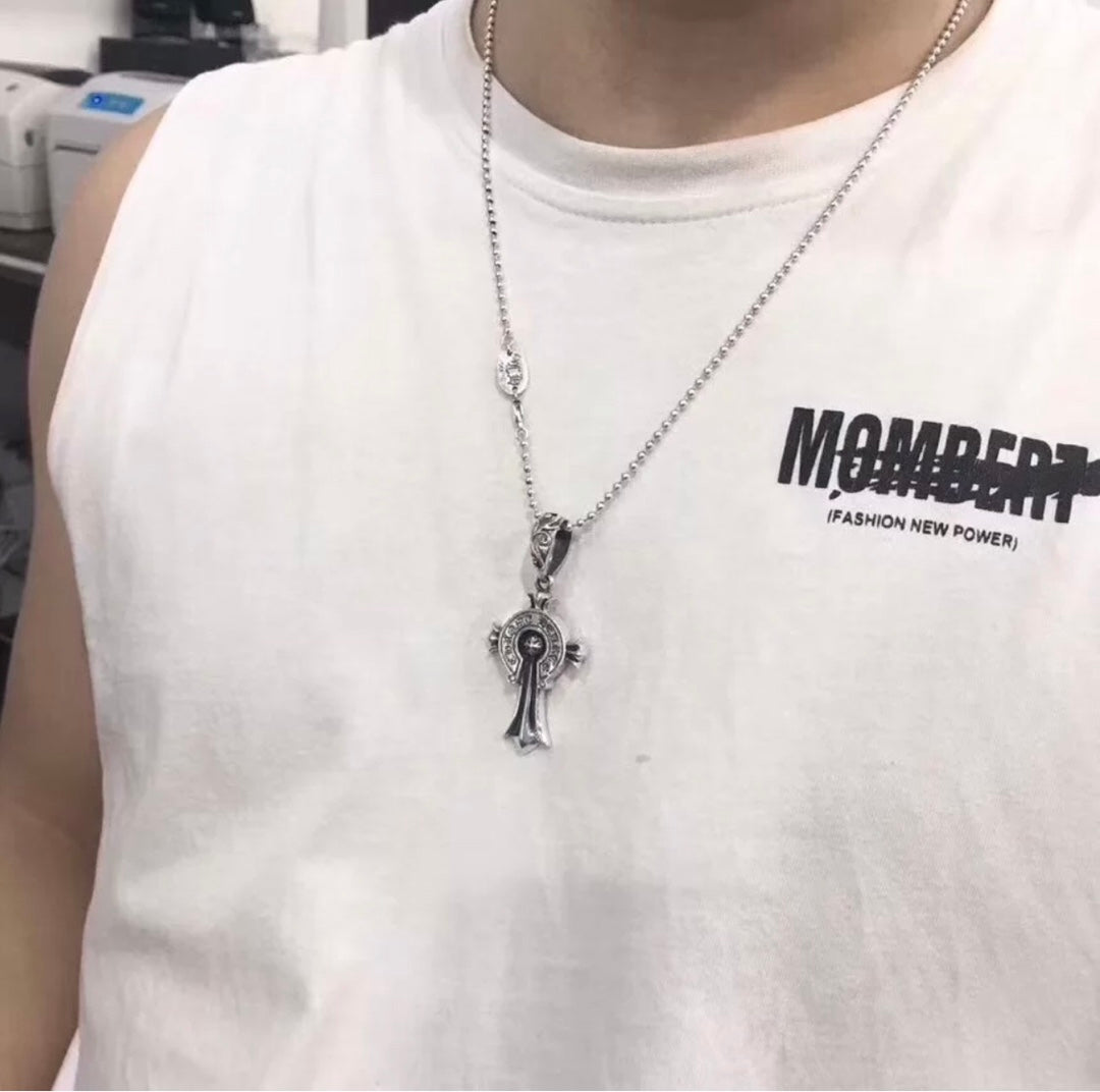 Chrome Hearts クロムハーツ バッジクロスネックレス 65cm