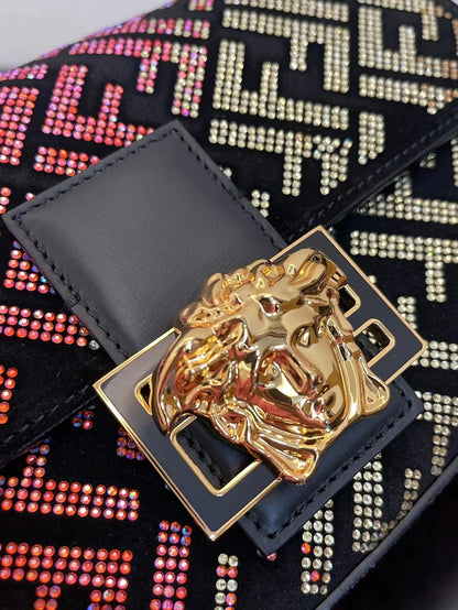 フェンディ x ヴェルサーチ レザー バゲットバッグ