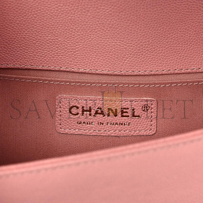 シャネル キャビア ミディアム キルティング ボーイ フラップ ピンク A01112 (25*15*8cm)
