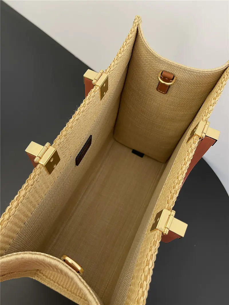 フェンディ サンシャイン ストロー ショッピングバッグ