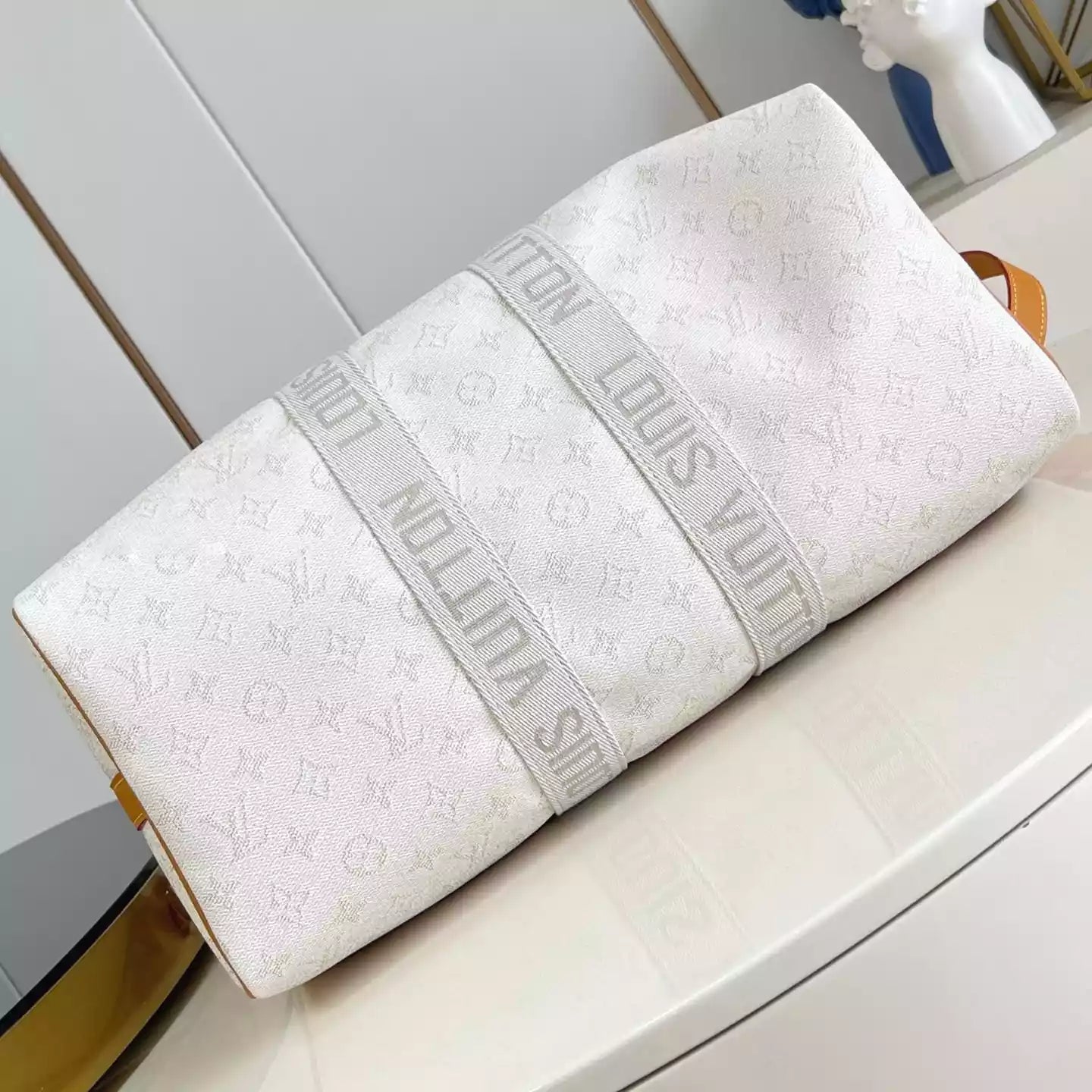 キーポル バンドリエール 45 バッグ オフホワイト モノグラム ヘリテージ キャンバス M14838 – LW353