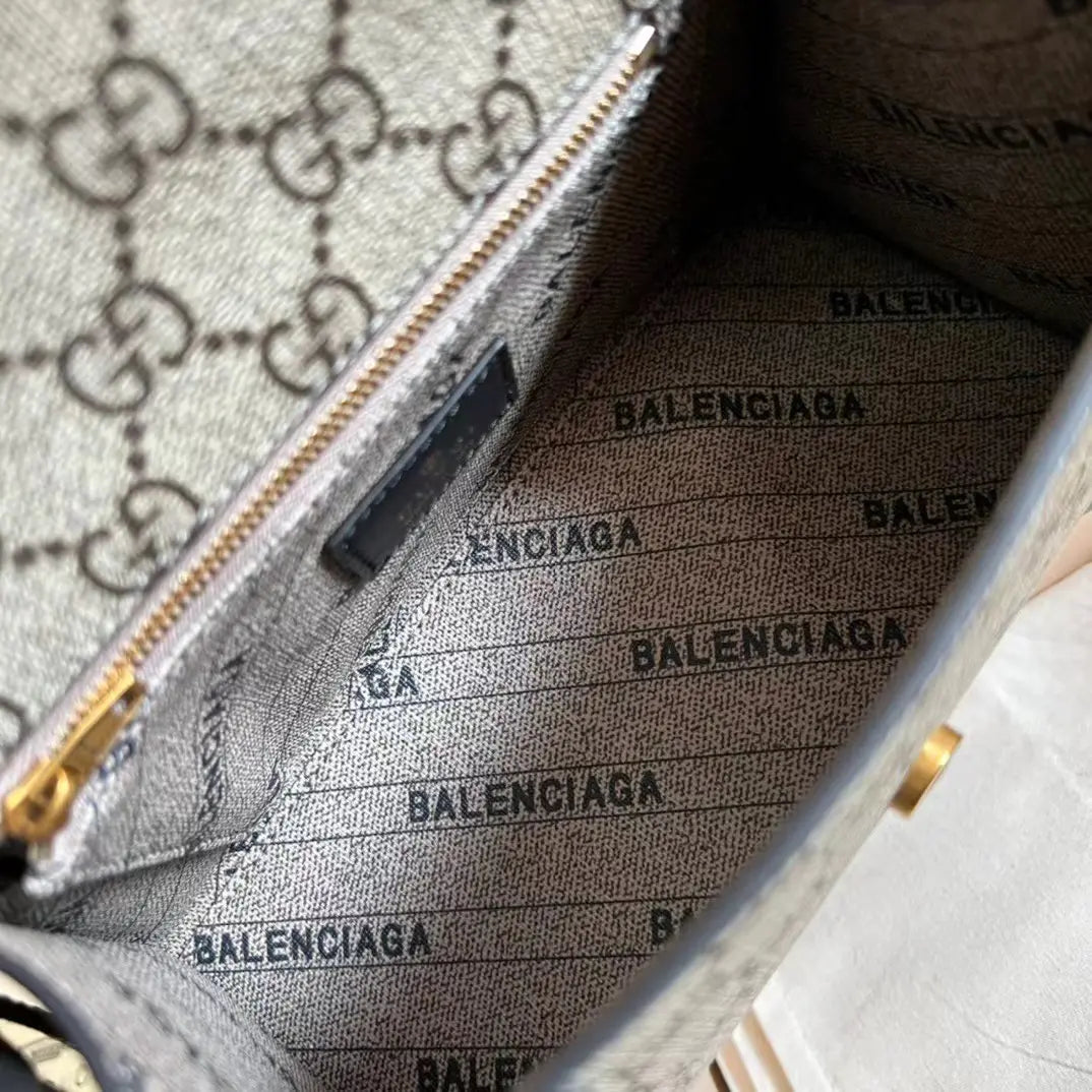 グッチ x バレンシアガ ハッカー プロジェクト スモール アワーグラス バッグ ベージュ