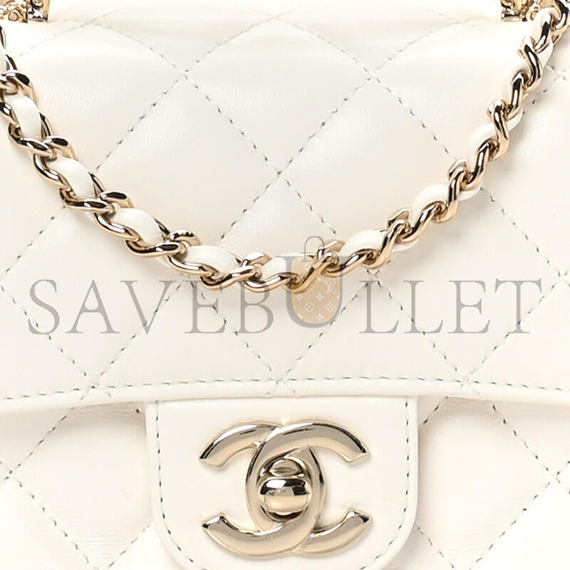 シャネル マスターラムスキン キルティング ミニクリスタル トップハンドル フラップ AS4140 (18×11.5×6.5cm)