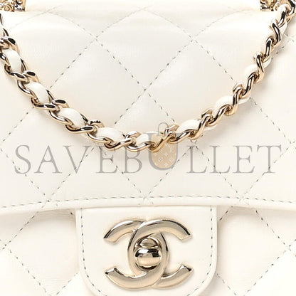 シャネル マスターラムスキン キルティング ミニクリスタル トップハンドル フラップ AS4140 (18×11.5×6.5cm)