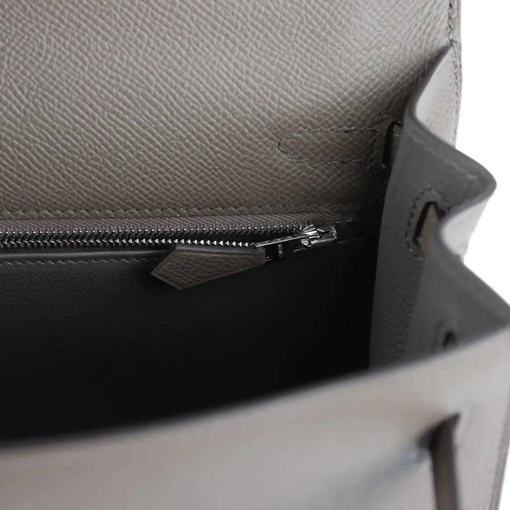 エルメス ケリーセリエ 25 エタン エプソン パラジウム金具