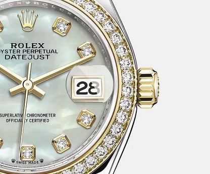 レディ デイトジャスト オイスター 28 mm オイスタースチール＆イエローゴールド ダイヤモンド