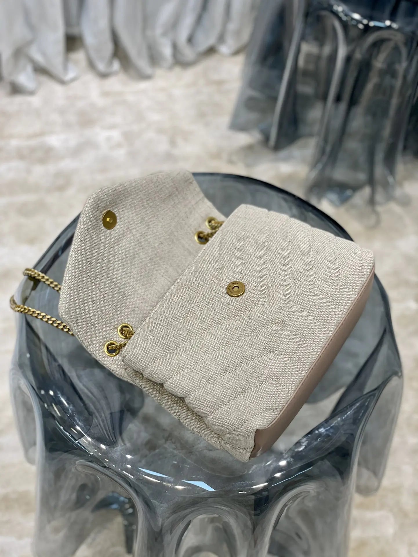 ルル スモールチェーンバッグ（キルティングYレザー）