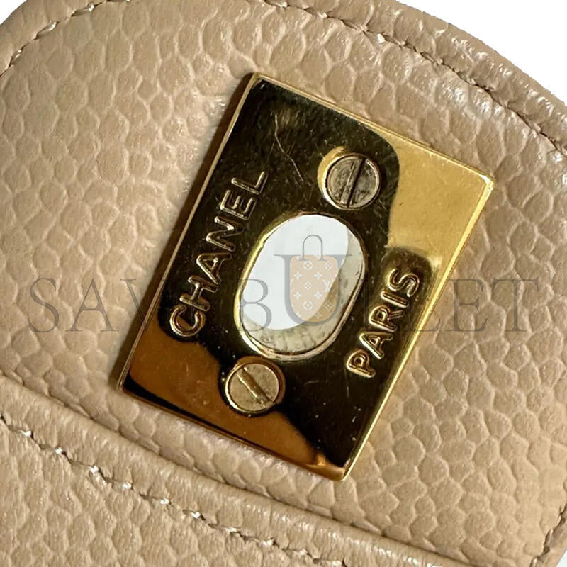 シャネル キャビア キルティング ミディアム ダブルフラップ 1507170 (25.5×15.5×6.5cm)