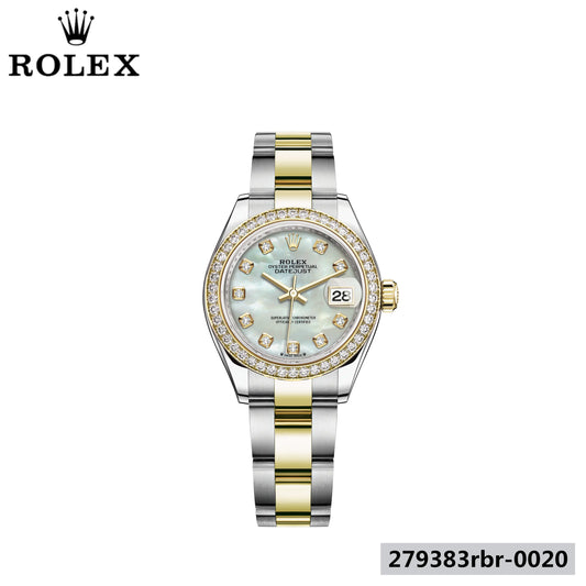 レディ デイトジャスト オイスター 28 mm オイスタースチール＆イエローゴールド ダイヤモンド
