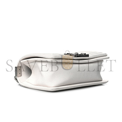 シャネル キャビアキルティング スモールボーイ フラップ ホワイト A67085 B10211 10601 (20*12*8cm)