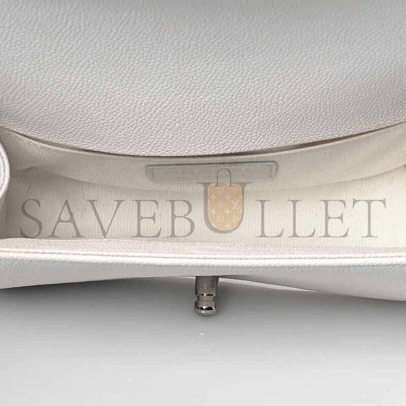 シャネル キャビアキルティング スモールボーイ フラップ ホワイト A67085 B10211 10601 (20*12*8cm)