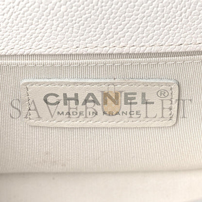シャネル キャビアキルティング スモールボーイ フラップ ホワイト A67085 B10211 10601 (20*12*8cm)