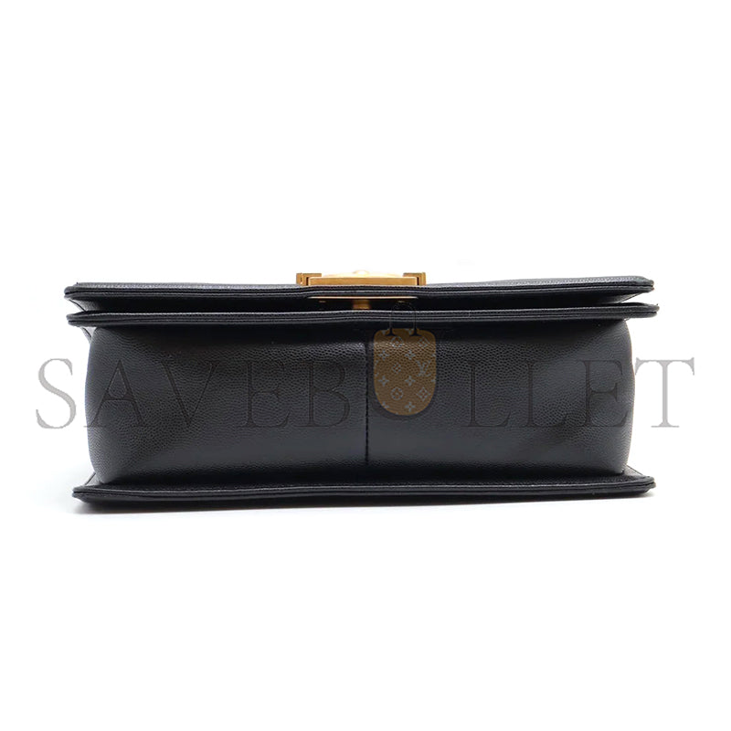 シャネル キャビア ミディアム キルティング ボーイ ブラック A67086 B08358 94305 (25*15*8cm)