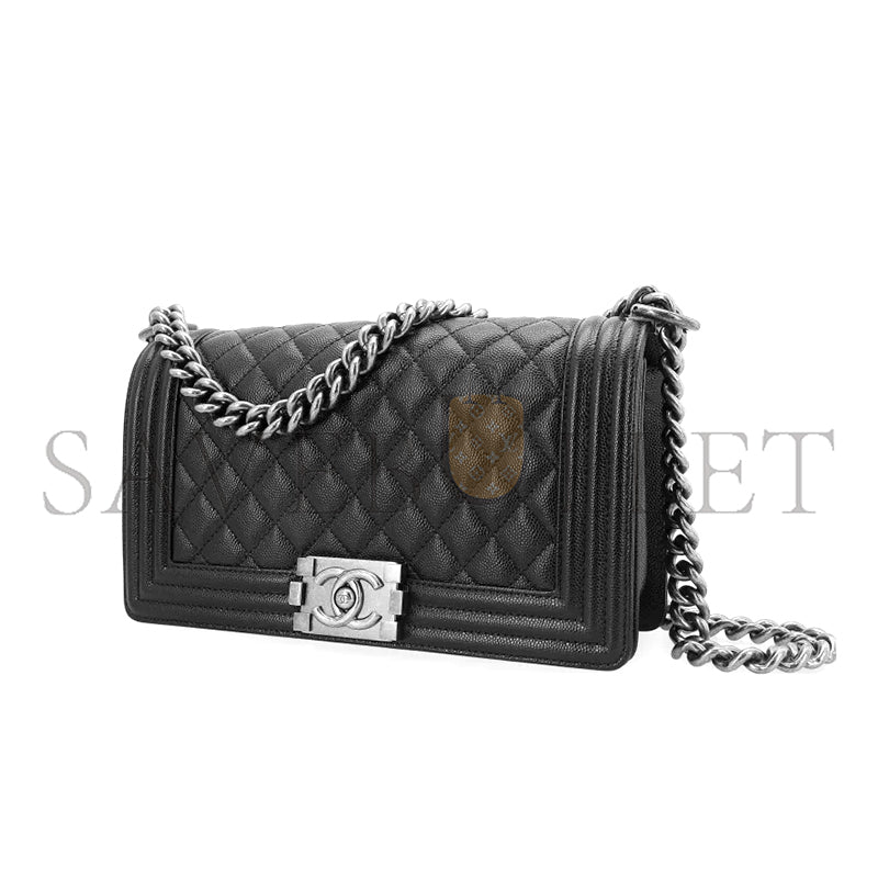 シャネル キャビア ミディアム キルティング ボーイ フラップ ブラック A67086 Y83338 94305 (25*15*8cm)