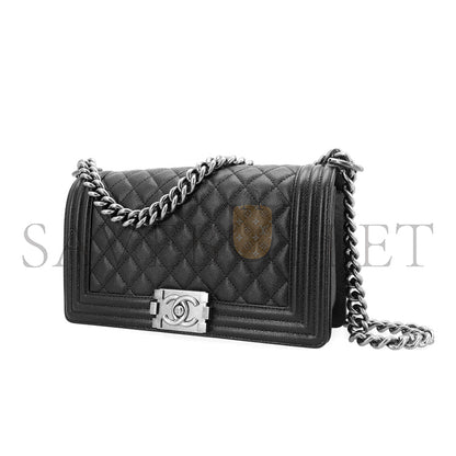 シャネル キャビア ミディアム キルティング ボーイ フラップ ブラック A67086 Y83338 94305 (25*15*8cm)