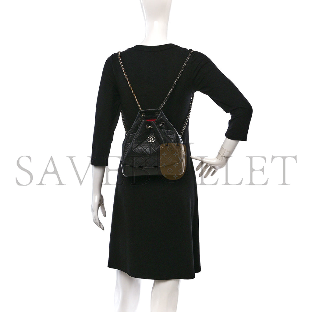 シャネル マスター カーフスキン キルティング スモール ガブリエル バックパック ブラック A94485 (23*22.5*10.5cm)