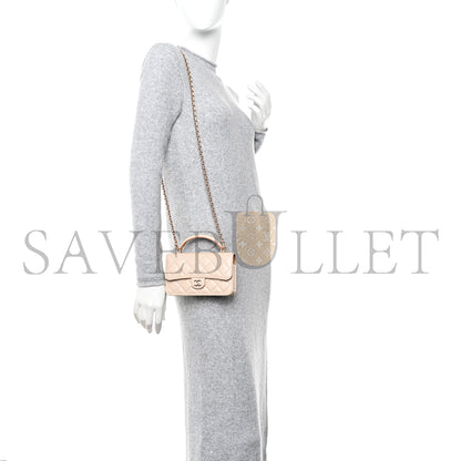 シャネル マスターラムスキン キルティング フラップ フォンホルダー チェーン付き ベージュブラウン AP3226 (17.2×10×3.3cm)