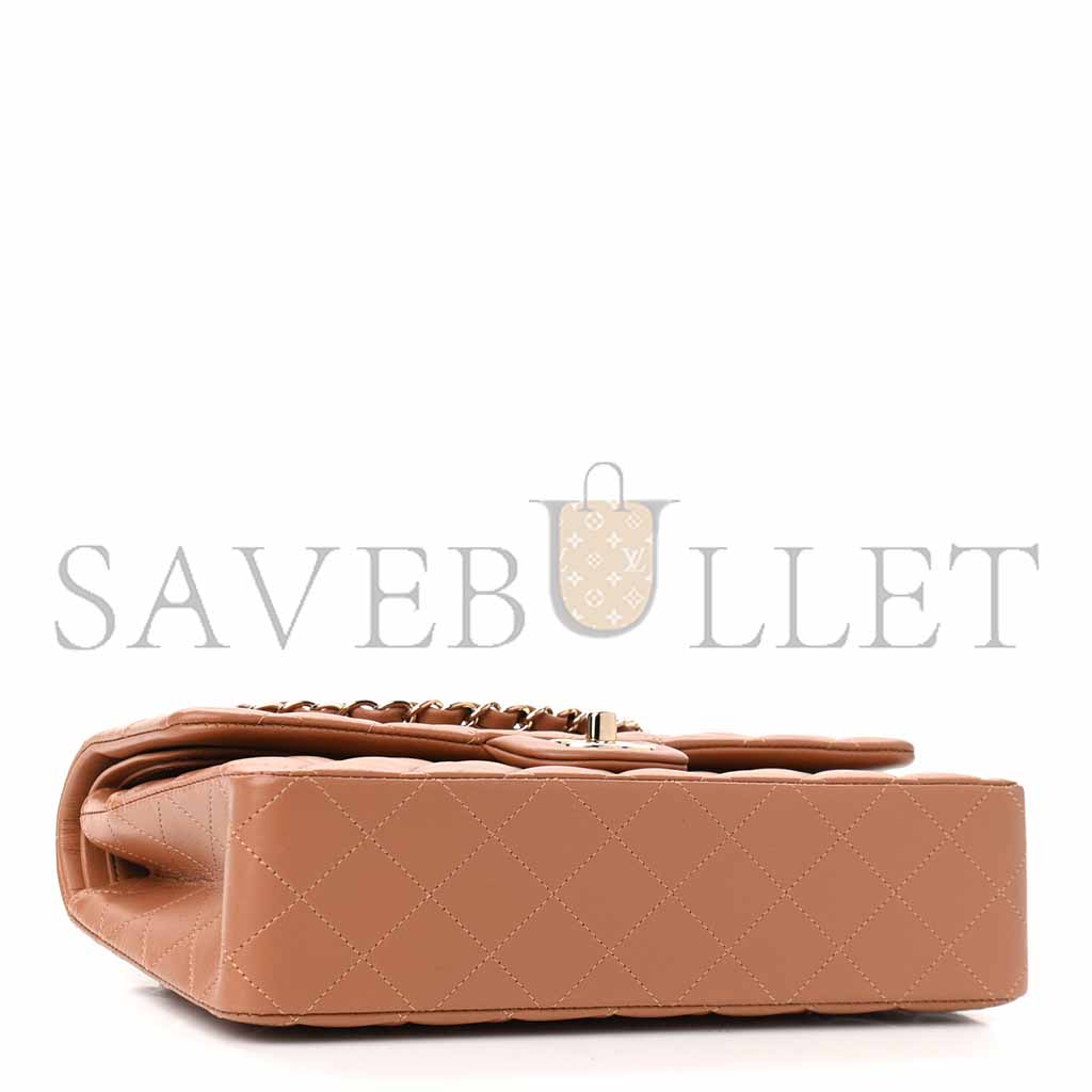 シャネル ラムスキン キルティング ミディアム ダブルフラップ ブラウン AS1112 (25.5×15.5×6.5cm)