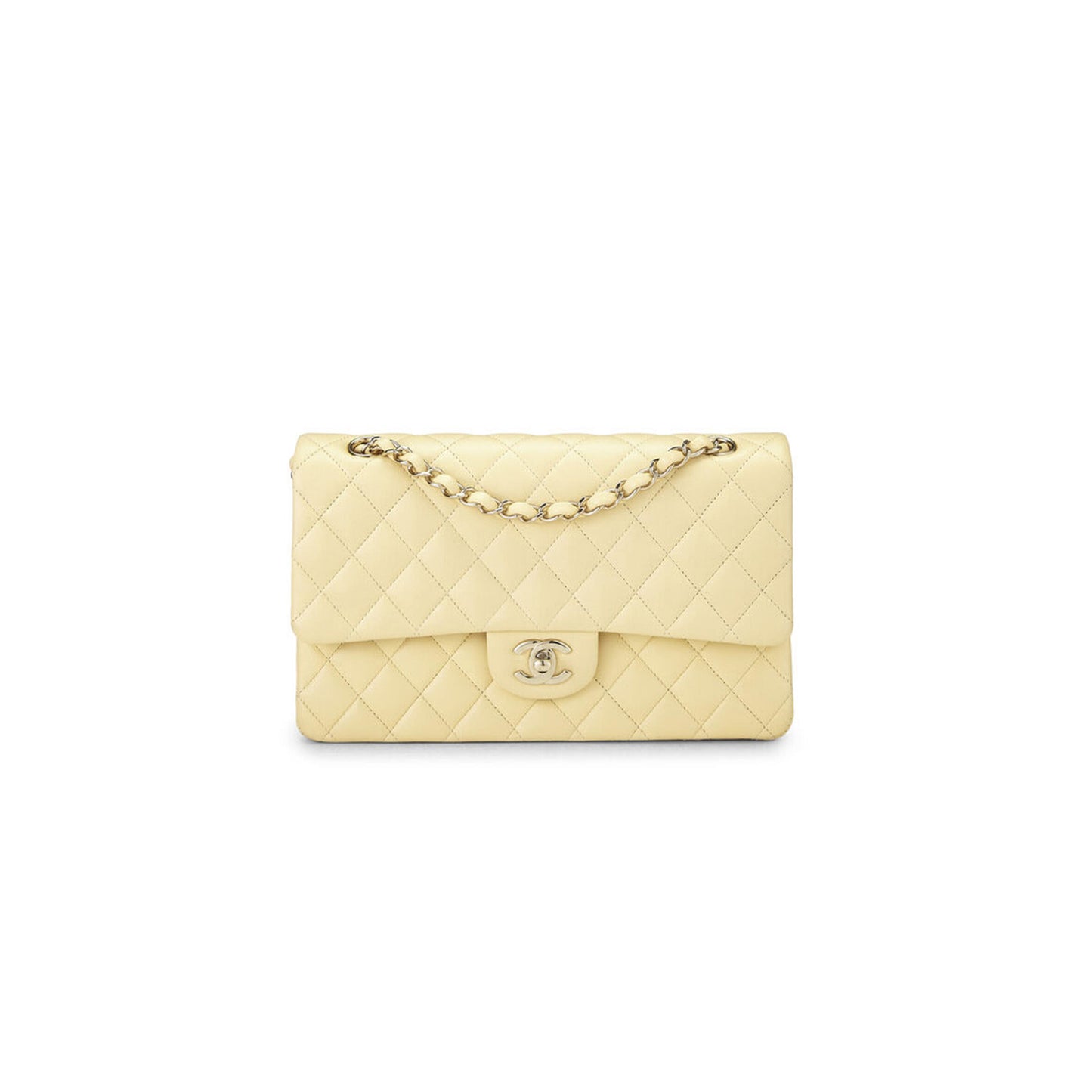 シャネル イエロー カーフスキン クラシック ダブルフラップ ミディアム AS0001 (25*15*6cm)