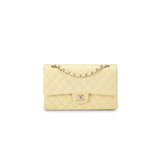 シャネル イエロー カーフスキン クラシック ダブルフラップ ミディアム AS0001 (25*15*6cm)