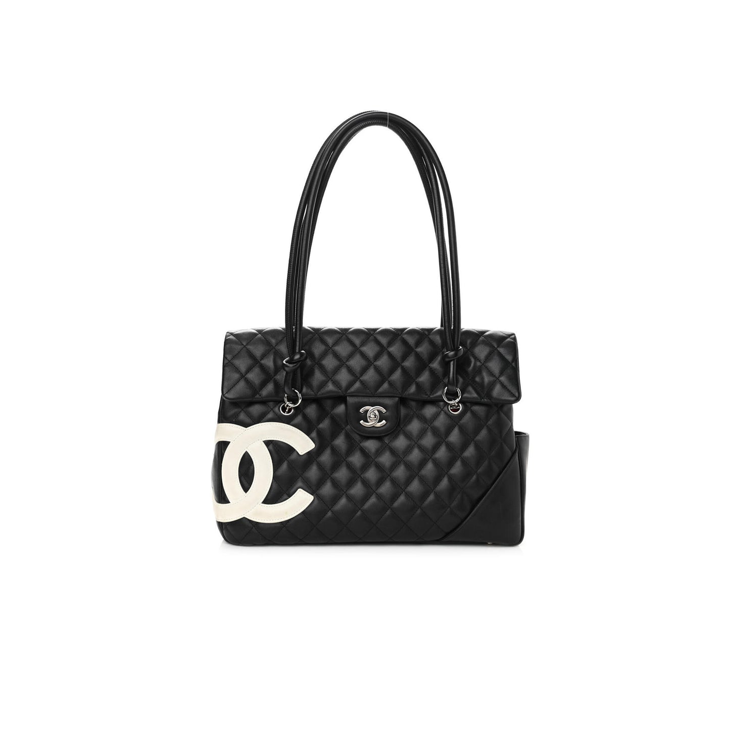 シャネル マスター ブラック＆ホワイト カンボン CC ショルダーフラップバッグ AS6339 (33*24*11cm)