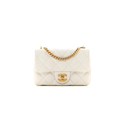 シャネル マスターハート バックル フラップバッグ ホワイト ミディアム (20*14*8cm)
