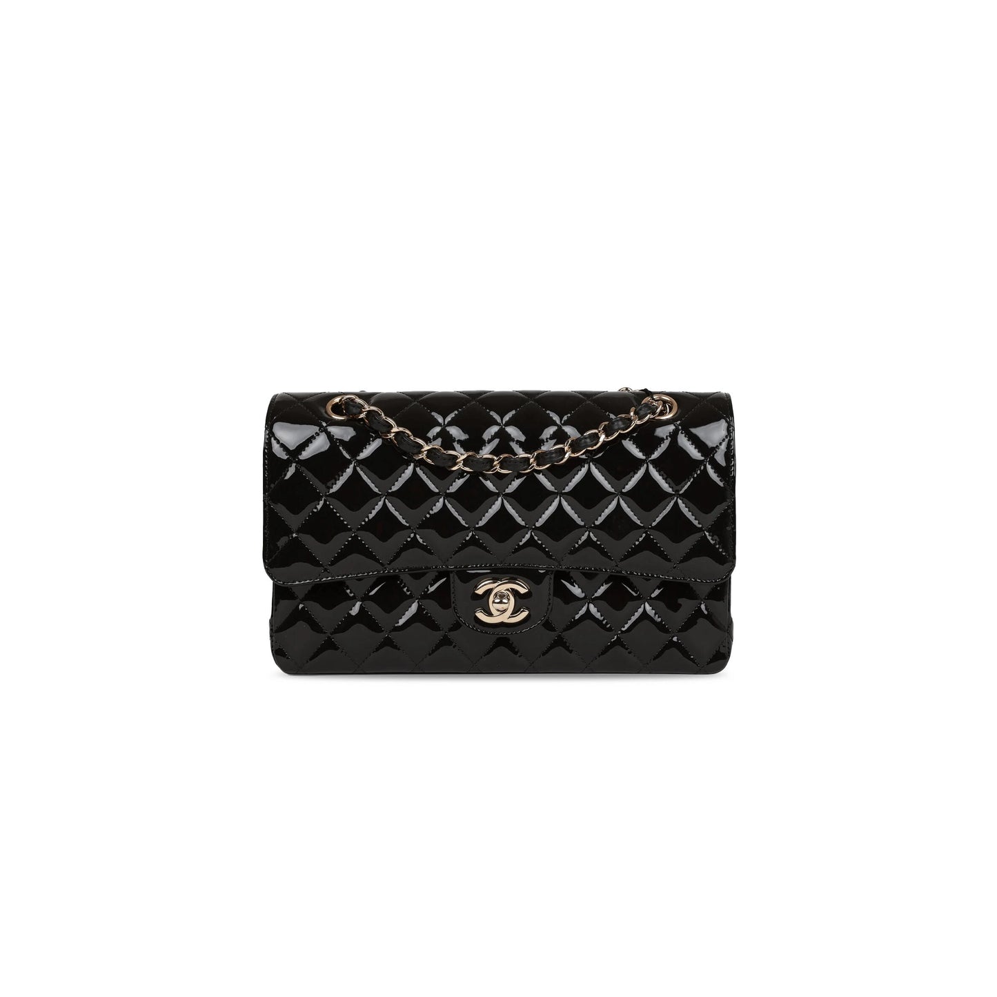 シャネル パテントカーフスキン キルティング ミディアム クラシック フラップ 1300265 (25*15*7cm)