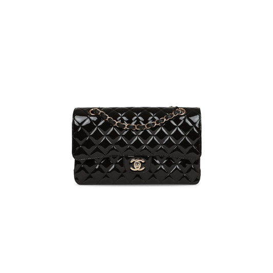 シャネル パテントカーフスキン キルティング ミディアム クラシック フラップ 1300265 (25*15*7cm)