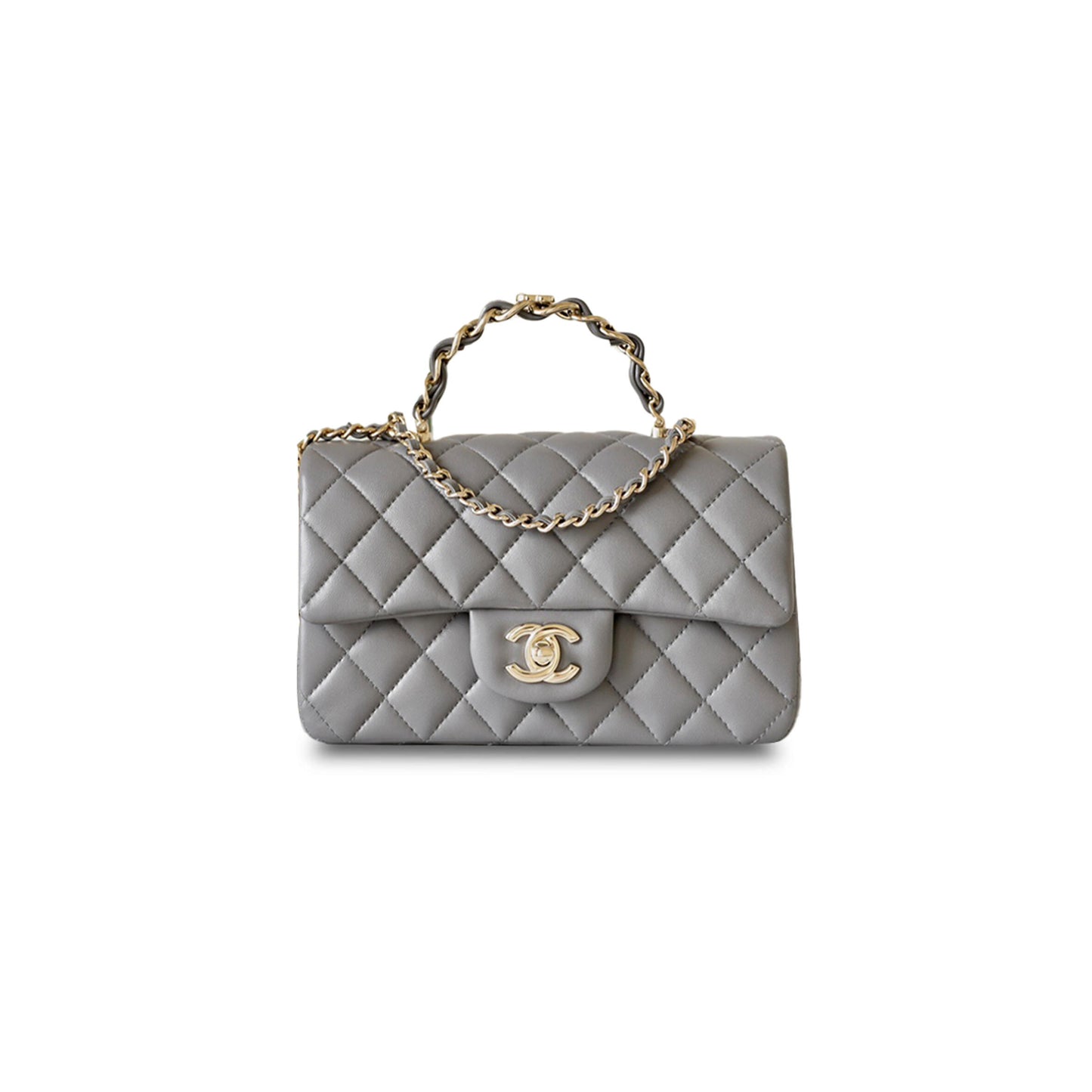 シャネル 24K グレー トップハンドルバッグ (20*12*6cm)
