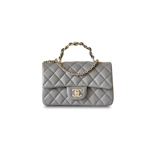 シャネル マスター 24K グレー トップハンドルバッグ (20*12*6cm)