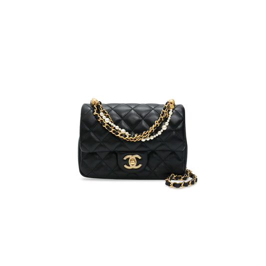 シャネル マスターミニ パールチェーン フラップバッグ AS4385 (17×12.5×5cm)