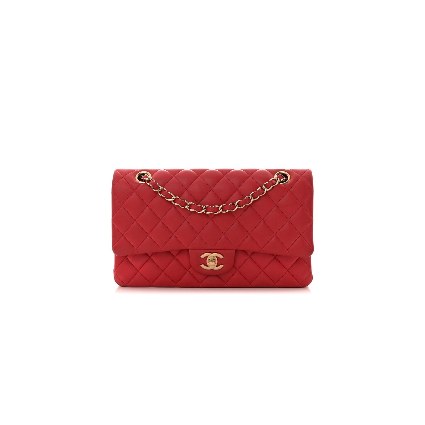 シャネル ラムスキン キルティング ミディアム ダブルフラップ ダーク A01112 (25.5×15×7cm)