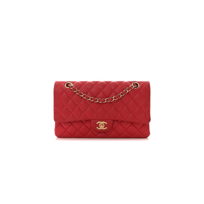 シャネル ラムスキン キルティング ミディアム ダブルフラップ ダーク A01112 (25.5×15×7cm)