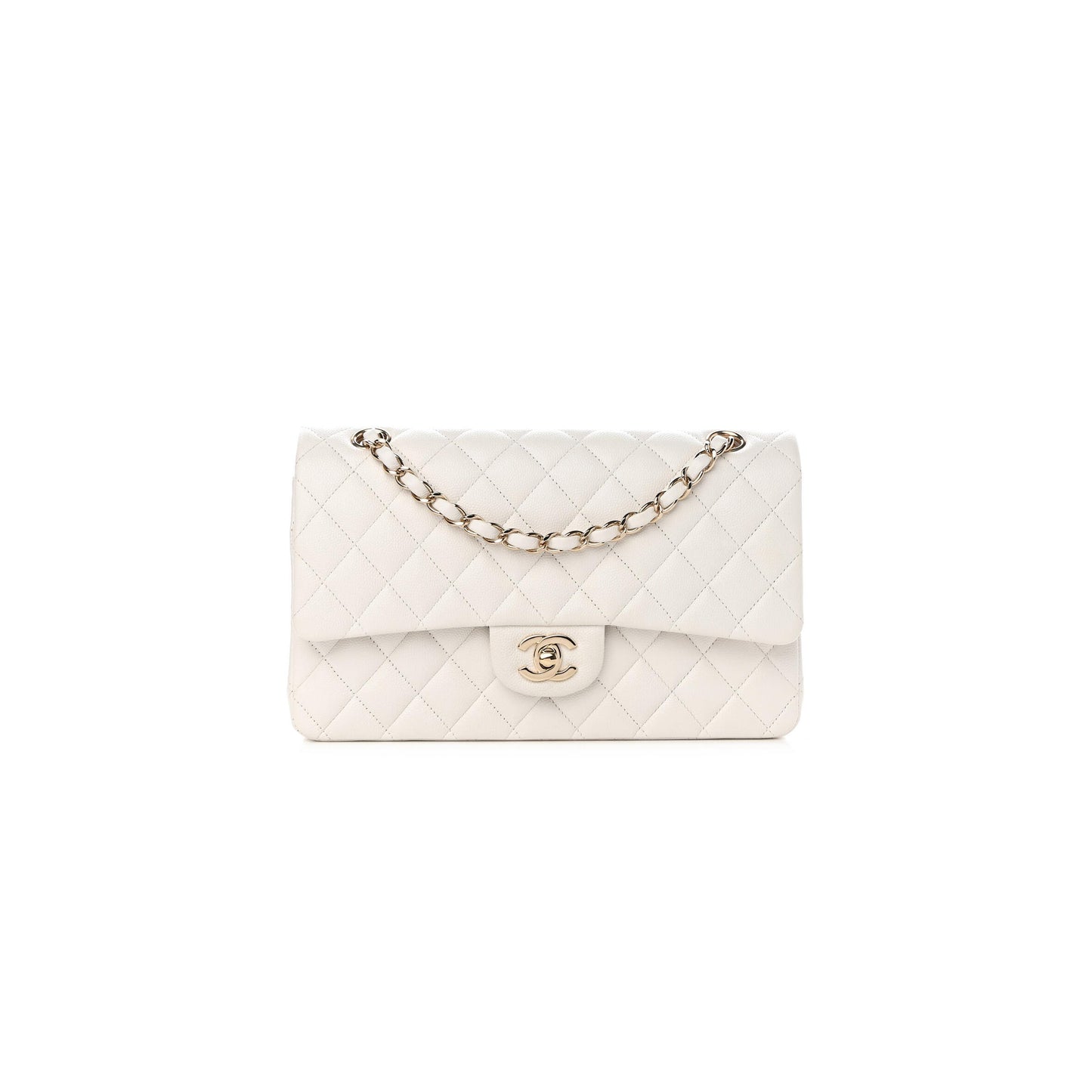 シャネル キャビア キルティング ミディアム ダブルフラップ 1179289 (25*15*6cm)