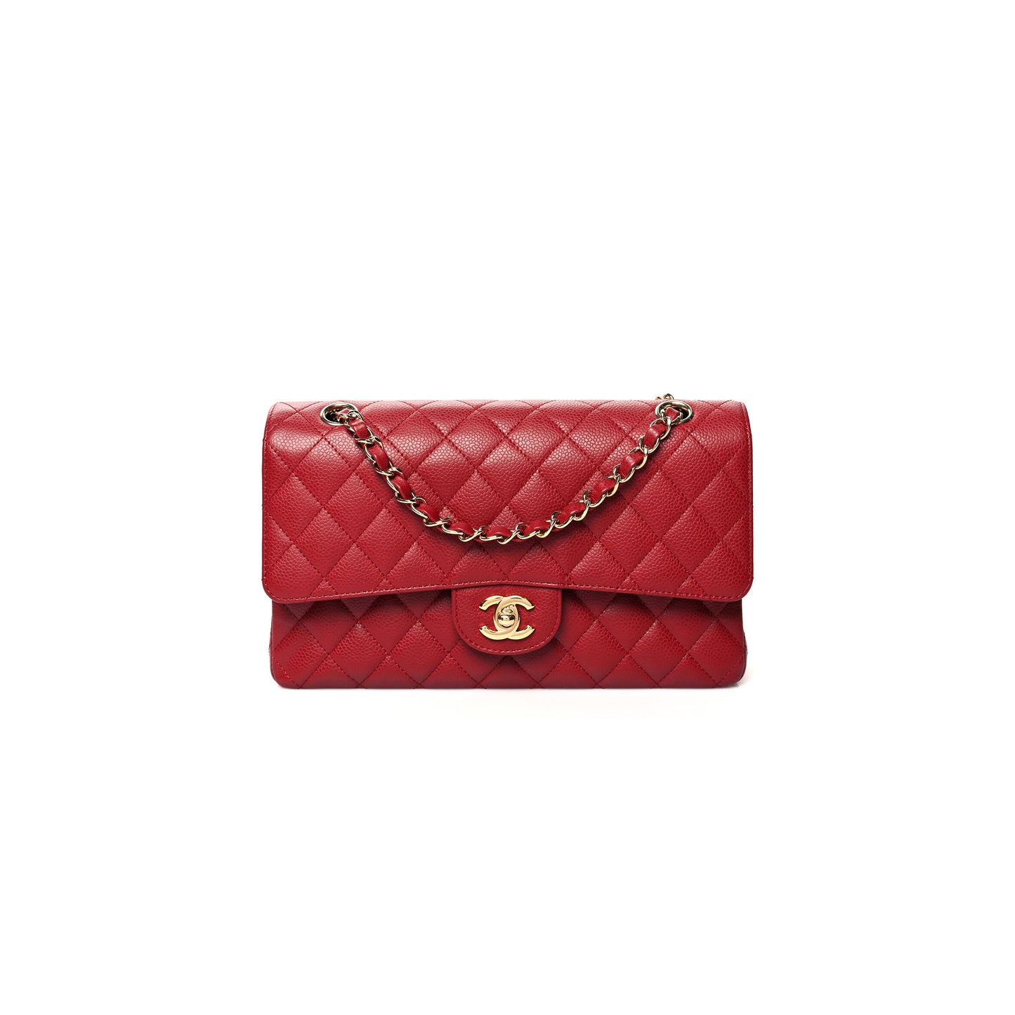 シャネル キャビア キルティング ミディアム ダブルフラップ 1176682 (25*15*6cm)