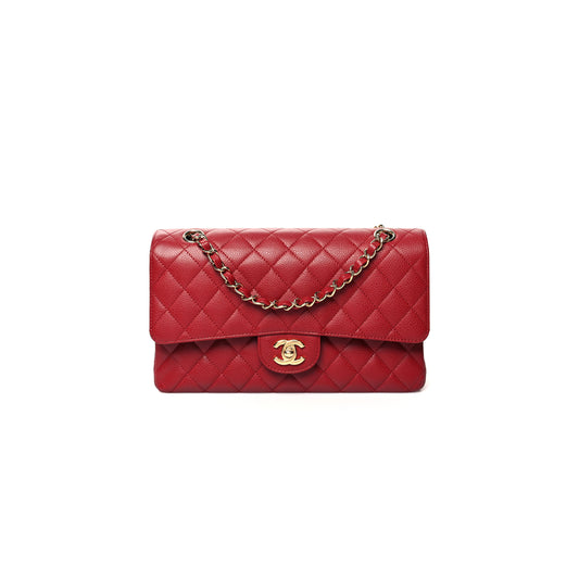 シャネル キャビア キルティング ミディアム ダブルフラップ 1176682 (25*15*6cm)