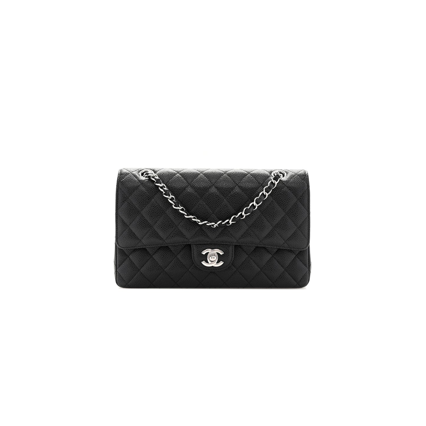 シャネル キャビア キルティング ミディアム ダブルフラップ 1629635 (25*15*6cm)