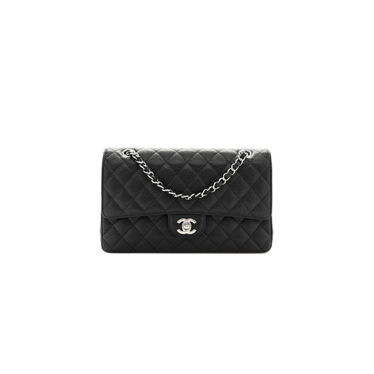 シャネル キャビア キルティング ミディアム ダブルフラップ 1629635 (25*15*6cm)
