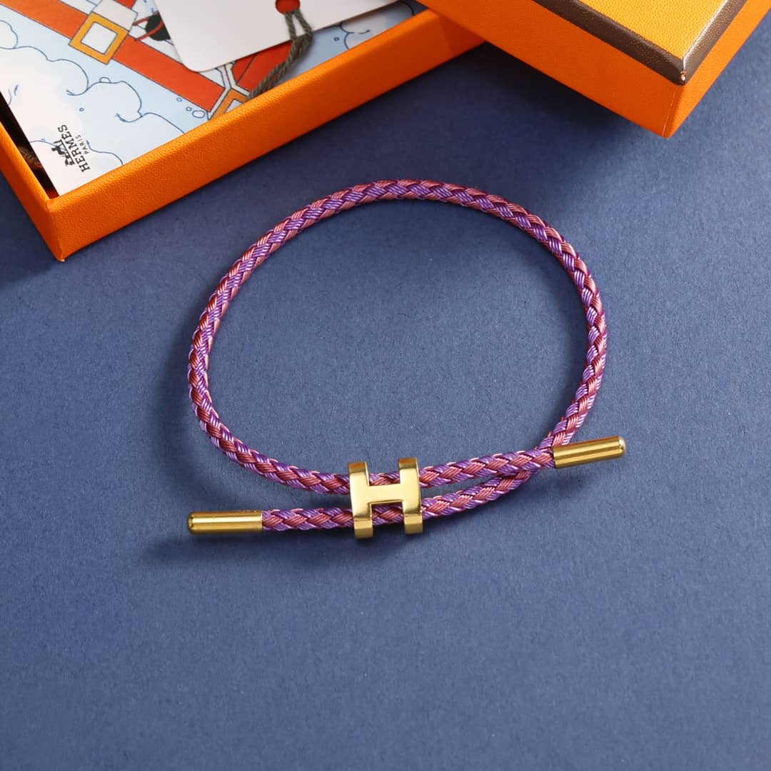 高品質エルメス 調節可能なHロープブレスレット