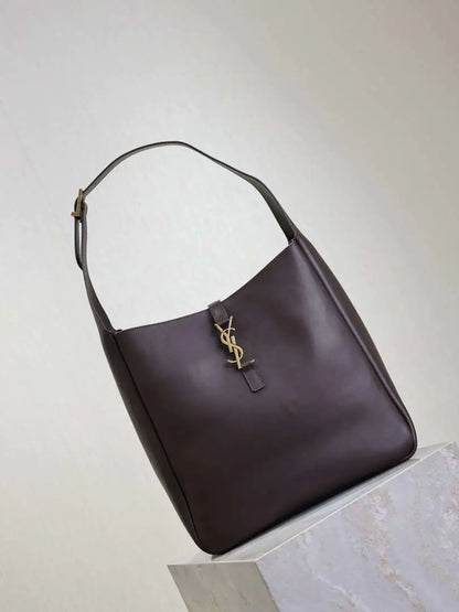 YSL 753837 Le 5 ̈¤ 7 サプル ラージ スムースレザー ダークブラウン