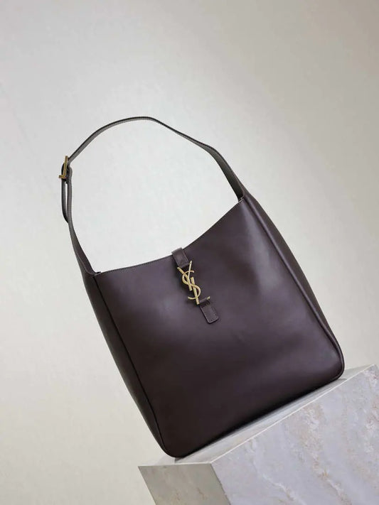 YSL 753837 Le 5 ̈¤ 7 サプル ラージ スムースレザー ダークブラウン