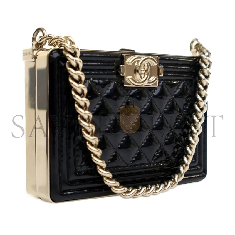 シャネル パテント ボーイ クラッチ チェーン付き ハンドバッグ AP2870 B08500 94305 (11*7.5*2.5cm)