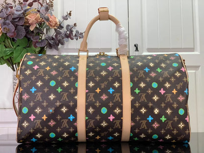 LV キーポル バンドリエール 50 バッグ（チョコレートモノグラム クラギーコーティングキャンバス） – LW176
